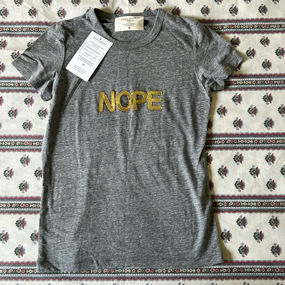 Bow & Drape sequin Nope short sleeve T shirt - Picture 2 of 7